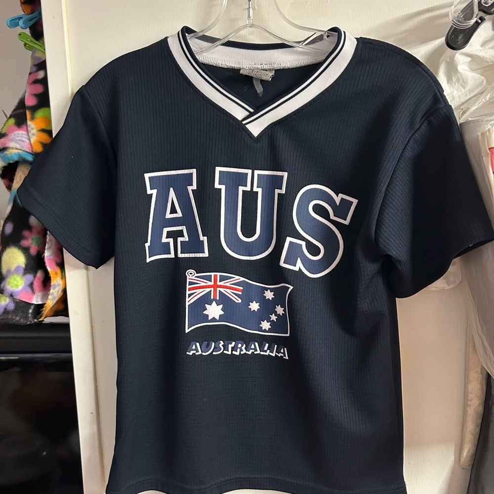 AUS V-Neck Navy Blue Jersey Shirt